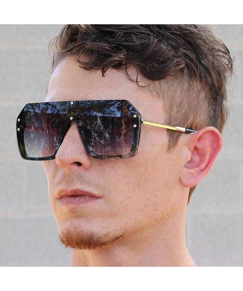 Oversized Flat Top Square VINTAGE RETRO SHIELD VISOR Style FASHION  SUNGLASSES