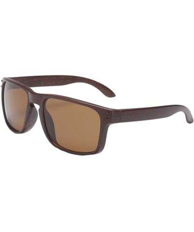 Sport Classic Retro Sport Flash Mirror Wood Sunglasses UV400 - Brown/Brown - C512IYUWTZX $22.55