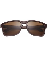 Sport Classic Retro Sport Flash Mirror Wood Sunglasses UV400 - Brown/Brown - C512IYUWTZX $22.55