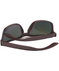 Sport Classic Retro Sport Flash Mirror Wood Sunglasses UV400 - Brown/Brown - C512IYUWTZX $22.55
