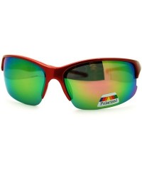 Sport Polarized Lens Sports Sunglasses Reduced Glare Lite Weight - Red - CJ11GJTBT4T $20.29