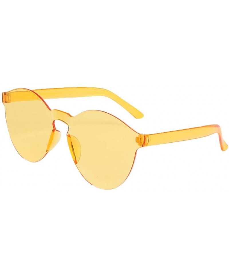 Oversized Polarized Sunglasses for Men Women Frame Transparent Glasses Candy Color Couple Sunglasses - Orange - CA18T5L0248 $...