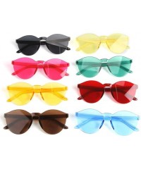 Oversized Polarized Sunglasses for Men Women Frame Transparent Glasses Candy Color Couple Sunglasses - Orange - CA18T5L0248 $...