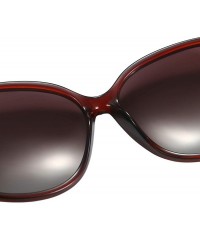 Oversized Oversized Sunglasses Big Large Women Square Wide Black Brown Retro Trendy - Brown - CA1938MWQMG $12.09