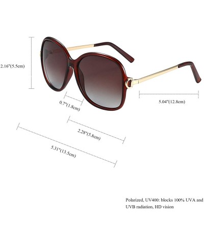 Oversized Oversized Sunglasses Big Large Women Square Wide Black Brown Retro Trendy - Brown - CA1938MWQMG $12.09