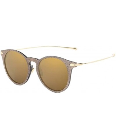 Rimless Women Retro Vintage UV400 Sunglasses Wood Grain Alloy Frame Sun Glasses - Brown - CI17AAM53CL $19.10