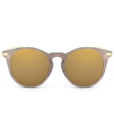 Rimless Women Retro Vintage UV400 Sunglasses Wood Grain Alloy Frame Sun Glasses - Brown - CI17AAM53CL $7.94