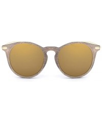 Rimless Women Retro Vintage UV400 Sunglasses Wood Grain Alloy Frame Sun Glasses - Brown - CI17AAM53CL $7.94