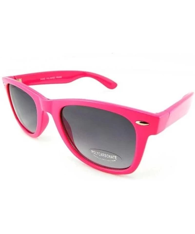 Wayfarer New Promotional Budget Wayfarer Retro Sunglasses - Neon Pastel with Grey Lens - Pink - C211F4HLXAL $19.09