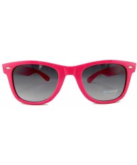 Wayfarer New Promotional Budget Wayfarer Retro Sunglasses - Neon Pastel with Grey Lens - Pink - C211F4HLXAL $9.67