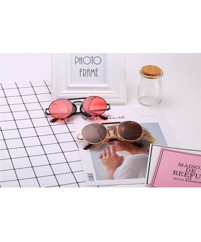 Shield Steampunk Windproof Sunglasses Protection Personality - Golden/Tea - C918T9O9S2H $30.91