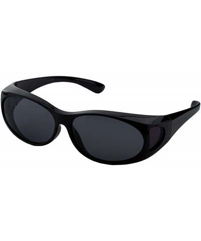 Goggle Medium Fit Over Sunglasses for Men Women Polarized Lens (Fit-over/Black/Polarized - 57mm) - CK1824YZ6CM $19.34