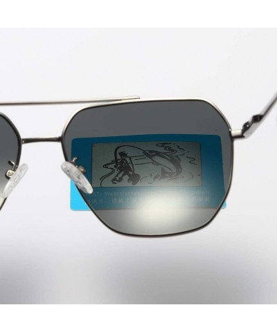 Square Square Pilot Polarized Sunglasses for Men Driving UV400 Protection - Matte Black Grey - C618O549YHM $9.74