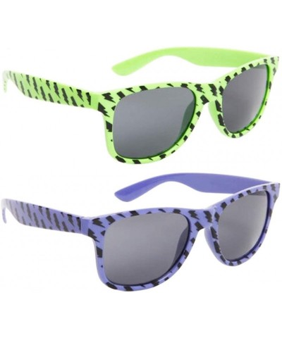 Wayfarer 2 Pair HQ+ Fancies by Sojayo The Bolt Collection - 1 Blue & 1 Neon-green (2 Pack) - CX18DODAZ4L $17.50