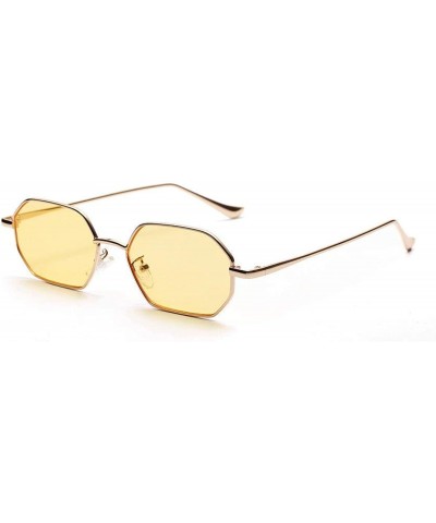 Round Women Retro Classic Small Polygon Sunglasses Men Luxury Vintage Mirrors Colour Transparent Lens Sun Glasses - 1 - CH198...