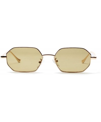 Round Women Retro Classic Small Polygon Sunglasses Men Luxury Vintage Mirrors Colour Transparent Lens Sun Glasses - 1 - CH198...