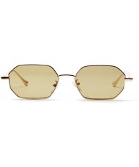 Round Women Retro Classic Small Polygon Sunglasses Men Luxury Vintage Mirrors Colour Transparent Lens Sun Glasses - 1 - CH198...