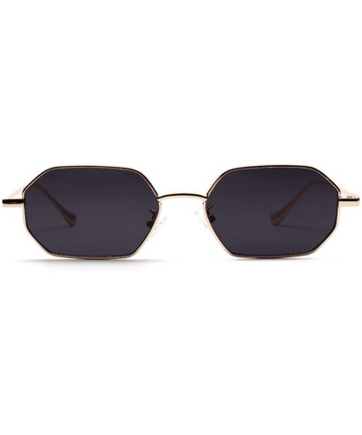 Round Women Retro Classic Small Polygon Sunglasses Men Luxury Vintage Mirrors Colour Transparent Lens Sun Glasses - 1 - CH198...