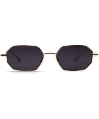 Round Women Retro Classic Small Polygon Sunglasses Men Luxury Vintage Mirrors Colour Transparent Lens Sun Glasses - 1 - CH198...