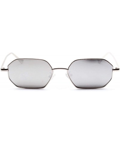 Round Women Retro Classic Small Polygon Sunglasses Men Luxury Vintage Mirrors Colour Transparent Lens Sun Glasses - 1 - CH198...