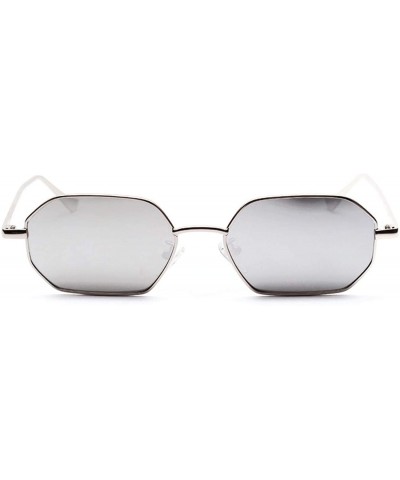 Round Women Retro Classic Small Polygon Sunglasses Men Luxury Vintage Mirrors Colour Transparent Lens Sun Glasses - 1 - CH198...