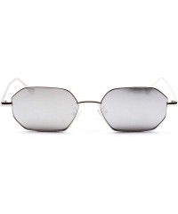 Round Women Retro Classic Small Polygon Sunglasses Men Luxury Vintage Mirrors Colour Transparent Lens Sun Glasses - 1 - CH198...