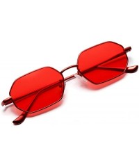 Round Women Retro Classic Small Polygon Sunglasses Men Luxury Vintage Mirrors Colour Transparent Lens Sun Glasses - 1 - CH198...