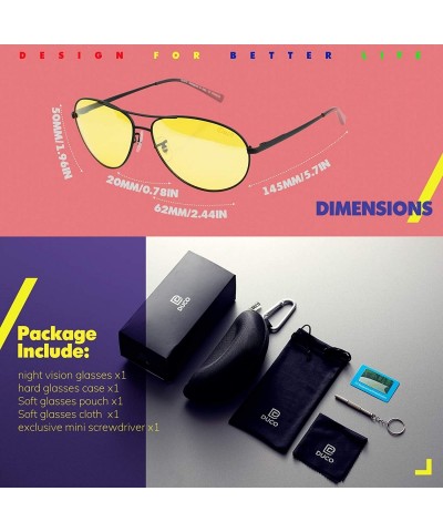 Goggle Men's Polarized Night Vision Driving Glasses for Anti-glare Safe Driving 3025Y - Black - CV18AOXTQWU $14.32
