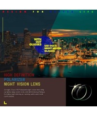 Goggle Men's Polarized Night Vision Driving Glasses for Anti-glare Safe Driving 3025Y - Black - CV18AOXTQWU $14.32