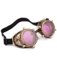 Goggle Steampunk Glasses Rave Retro Vintage Spikes Goggles Cosplay Halloween - Vintage Gold - C818HSWSLGT $9.48