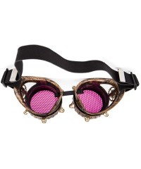 Goggle Steampunk Glasses Rave Retro Vintage Spikes Goggles Cosplay Halloween - Vintage Gold - C818HSWSLGT $9.48