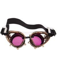 Goggle Steampunk Glasses Rave Retro Vintage Spikes Goggles Cosplay Halloween - Vintage Gold - C818HSWSLGT $9.48