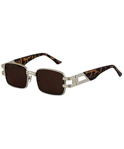 Square CLASSIC VINTAGE RETRO HIP HOP RAPPER Style SUNGLASSES Square Gold Frame - 2 Pack Black and Brown - CW197ISQDKZ $21.08