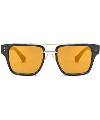 Square Retro Sunglasses For Men Women Vintage Square Designer Sun Glasses UV400 Protection 8041 - Black/Gold - CI19483M2S6 $1...