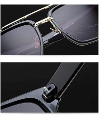 Square Retro Sunglasses For Men Women Vintage Square Designer Sun Glasses UV400 Protection 8041 - Black/Gold - CI19483M2S6 $1...