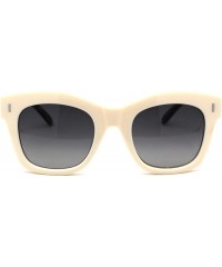 Rectangular Womens Thick Plastic Horn Boyfriend Style Hipster Sunglasses - Beige Tortoise Smoke - CI196QW2TCT $11.76