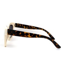 Rectangular Womens Thick Plastic Horn Boyfriend Style Hipster Sunglasses - Beige Tortoise Smoke - CI196QW2TCT $11.76