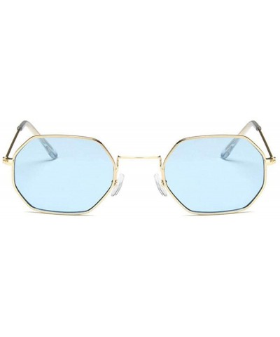Aviator 2019 New Polygon Sunglasses Women Men Brand Designer Vintage Random Color - Blue - C218Y5WCS9Z $18.19