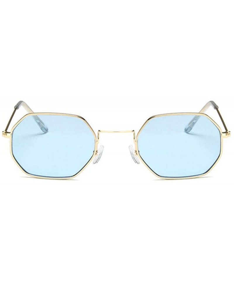 Aviator 2019 New Polygon Sunglasses Women Men Brand Designer Vintage Random Color - Blue - C218Y5WCS9Z $10.82