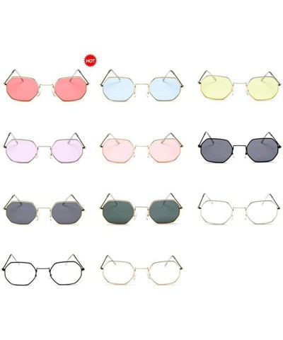 Aviator 2019 New Polygon Sunglasses Women Men Brand Designer Vintage Random Color - Blue - C218Y5WCS9Z $10.82