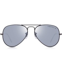 Square Classic Men Polarized sunglass Pilot Sunglasses for Women 58mm S8025 - Gray&silver - CO18DLXLT44 $14.25