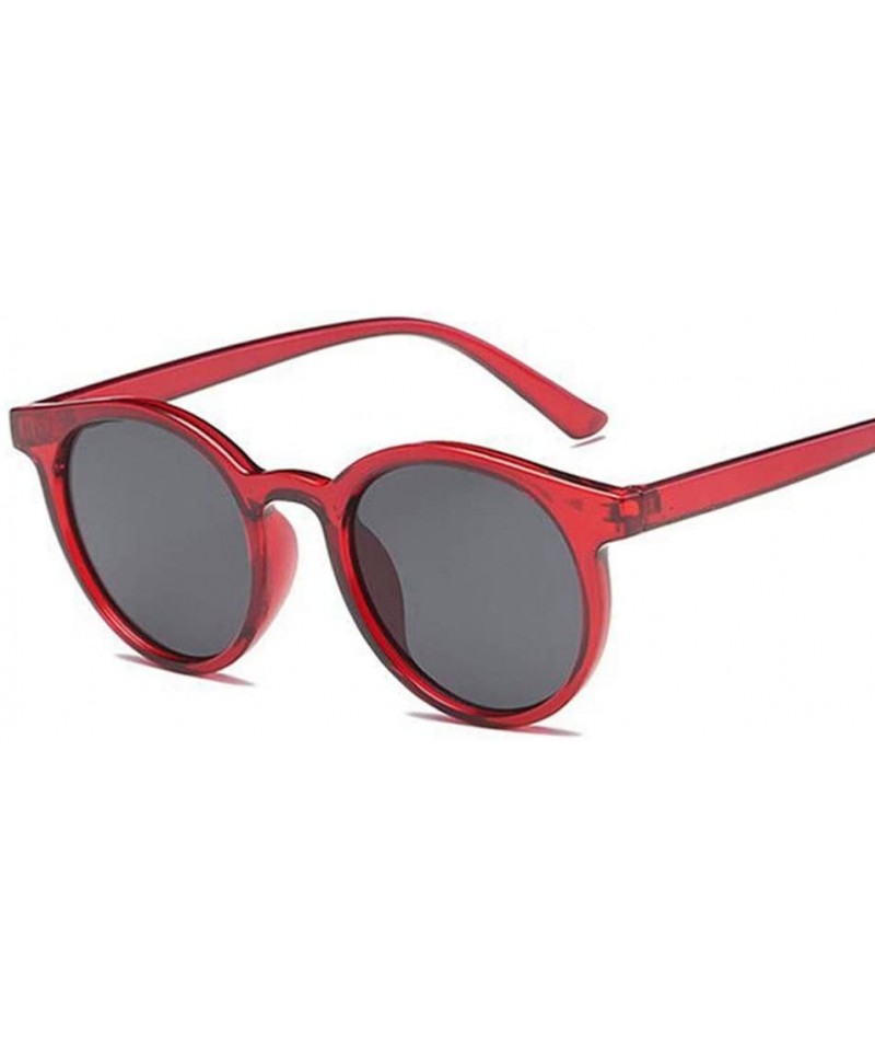 Round Suitable for Parties - Convenient for Shopping and Entertainment Sunglasses Women's Round Sunglasses - Red - CH197Y9NQL...