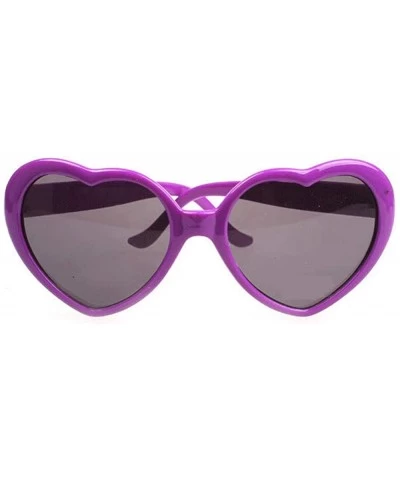 Round Heart Sunglasses Thin Metal Frame Hippie Lovely Aviator Style Eyewear - Purple - CG11ZNR4IC3 $17.78