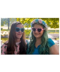 Round Heart Sunglasses Thin Metal Frame Hippie Lovely Aviator Style Eyewear - Purple - CG11ZNR4IC3 $9.99