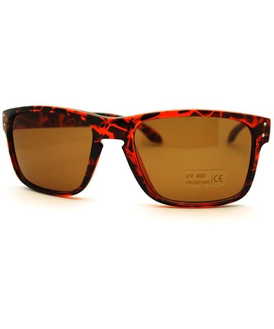 Rectangular Mens Classic Square Rectangular Sunglasses Simple Timeless Fashion - Tortoise - CQ11EAY1DD1 $17.84