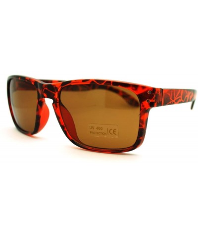 Rectangular Mens Classic Square Rectangular Sunglasses Simple Timeless Fashion - Tortoise - CQ11EAY1DD1 $11.33