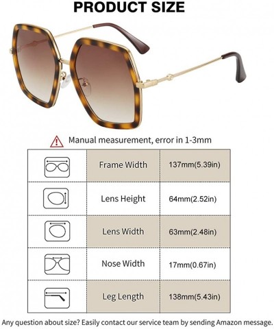 Square Oversized Big Fashion Sunglasses For Women Irregular Fashion Shades - Leopard - CO18S8RDHYS $11.94