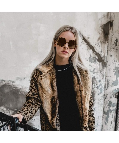 Square Oversized Big Fashion Sunglasses For Women Irregular Fashion Shades - Leopard - CO18S8RDHYS $11.94