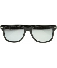 Wayfarer Classic Retro Fashion Horn Rimmed Style Sunglasses w/Fully Mirrored Lens (Black) - C0118UR1JKR $11.36