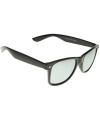 Wayfarer Classic Retro Fashion Horn Rimmed Style Sunglasses w/Fully Mirrored Lens (Black) - C0118UR1JKR $11.36